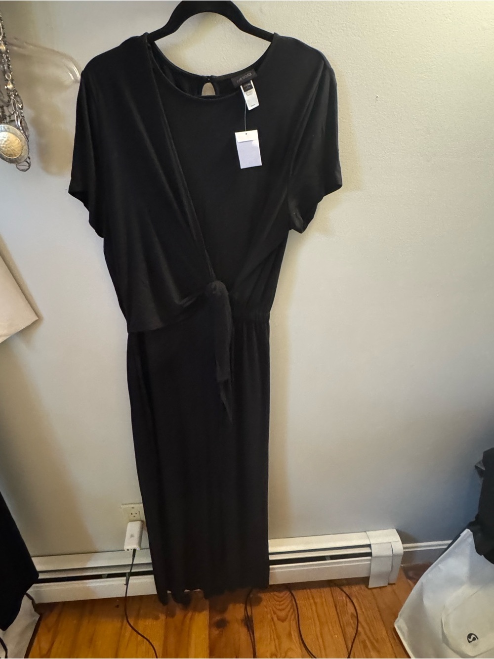 J.Jill NWT jumper Tie-Waist wide-leg wrap one-piece black classic XLP